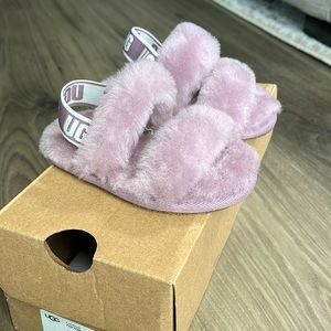 Purple baby UGG slides